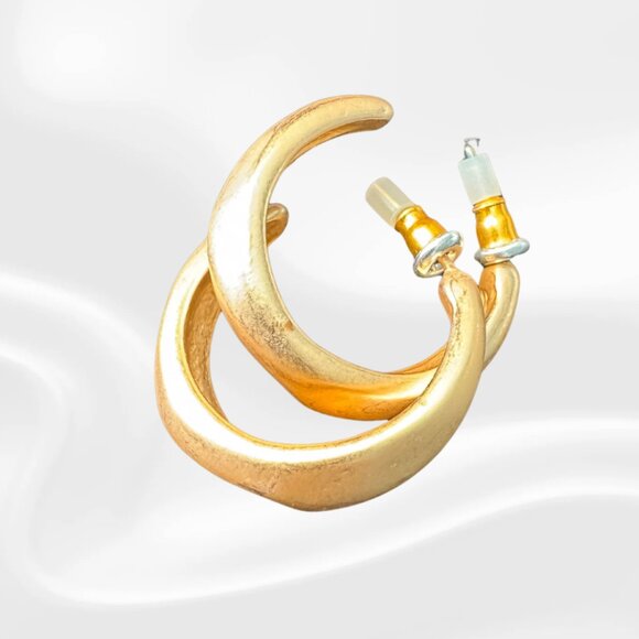 ✨ Classic Chunky Gold-Tone Hoop Earrings – Lightweight Everyday Statement - Picture 1 of 5